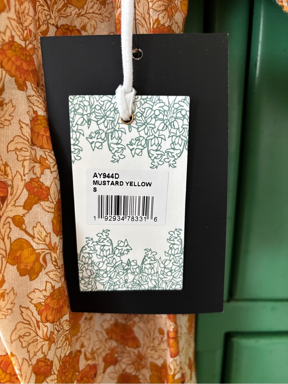 Adorable Mustard Floral Hyacinth House Dress - Picture 2 of 8